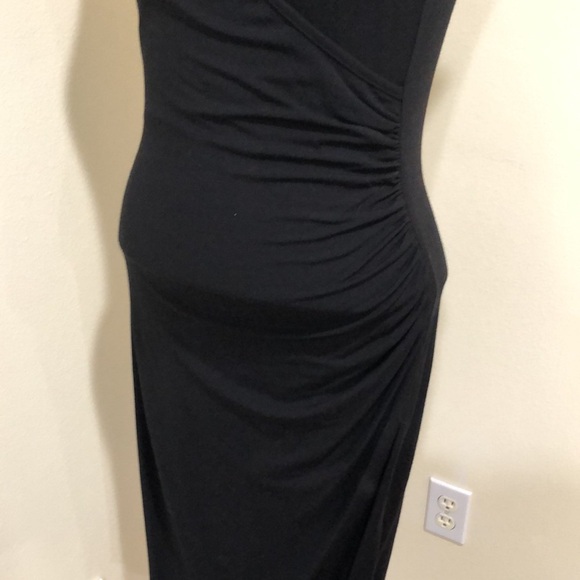 Cache Dress Size Medium Black Coral Bronze Turquoise Beaded Ruched Sheath - Picture 6 of 11